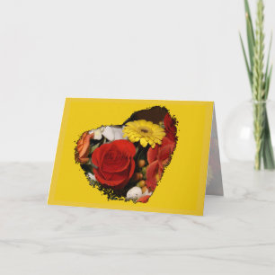 Happy Birthday farbenfrohe Bouquet Herzform Karte