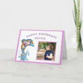 Happy Birthday farbenfrohe Dolphin Custom Foto Karte (Vorderseite)