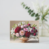 Happy Birthday farbenfrohe Floral Bouquet Postkarte (Stehend Vorderseite)