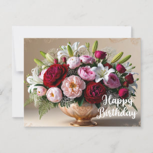 Happy Birthday farbenfrohe Floral Bouquet Postkarte