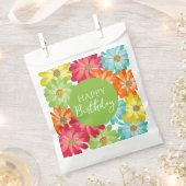 Happy Birthday farbenfrohe Frühlingsblumen Geschenktütchen (Ausgeschnitten)
