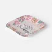 Happy Birthday farbenfrohe Frühlingsblumen Pappteller (Gewinkelt)