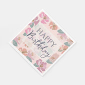 Happy Birthday farbenfrohe Frühlingsblumen Serviette (Ecke)