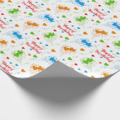 Happy Birthday farbenfrohe Herzen Geschenkpapier (Ecke)