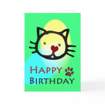 Happy Birthday farbenfrohe Katzen Paws