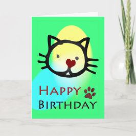 Happy Birthday farbenfrohe Katzen Paws Karte
