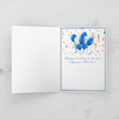 Happy Birthday farbenfrohe Kuchen Balloons Karte (Innenseite)