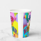 Happy Birthday farbenfrohe Paper Party Cup Pappbecher (Rechts)