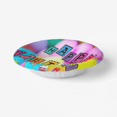 Happy Birthday farbenfrohe Papierschale Pappteller (Gewinkelt)