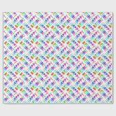 Happy Birthday farbenfrohe Regenbogenbriefe Geschenkpapier (Flach)