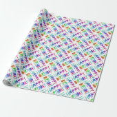 Happy Birthday farbenfrohe Regenbogenbriefe Geschenkpapier (Ungerollt)