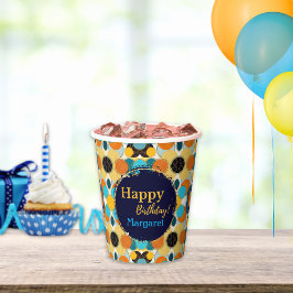 Happy Birthday farbenfrohe Retro 80er Jahre person Pappbecher