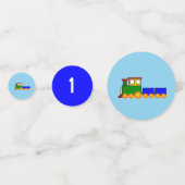 Happy Birthday farbenfrohe Train-Thema Junge Konfetti (Vorderseiten)