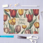 Happy Birthday farbenfrohe Tulip Blume Seidenpapier (Handwerk)