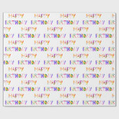 Happy Birthday farbenfrohe Typografie Geschenkpapier (Flach)