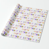 Happy Birthday farbenfrohe Typografie Geschenkpapier (Ungerollt)