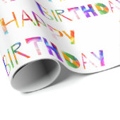 Happy Birthday farbenfrohe Typografie Geschenkpapier (Rolleneckpunkt)