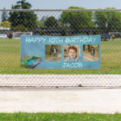 Happy Birthday Farbige Iguana Foto Name Template Banner (Insitu)