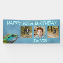 Happy Birthday Farbige Iguana Foto Name Template