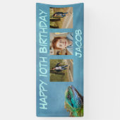 Happy Birthday Farbige Iguana Foto Name Template Banner (Vertikal)