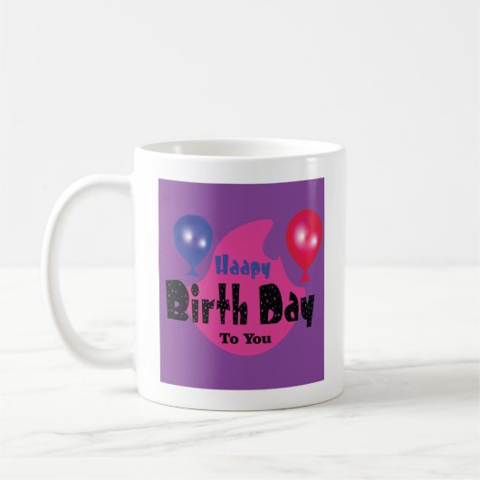 Happy Birthday – Farbige Party-Feiergestaltung Kaffeetasse (Links)