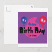 Happy Birthday – Farbige Party-Feiergestaltung Postkarte (Vorne/Hinten)