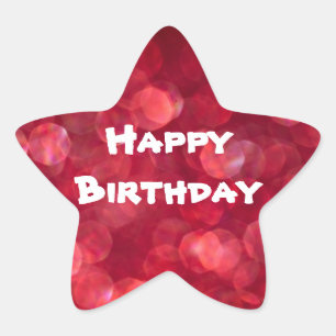 Happy Birthday Farbsticker Stern-Aufkleber