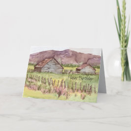 Happy Birthday Farm Ranch Barn Landschaft Karte