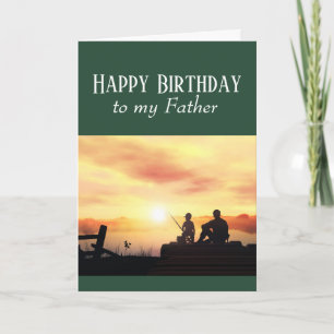 Happy Birthday Father Fishing Fisherman Fish Card Karte