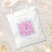 Happy Birthday Favor Bags Lilies Lavender Pink Geschenktütchen (Ausgeschnitten)