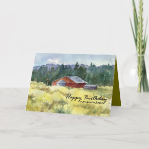 Happy Birthday Favorite Bauer Barn Landschaft Karte