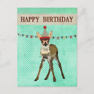 HAPPY BIRTHDAY FAWN Postcard Postkarte