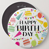 Happy Birthday-Feiern Button (Vorne & Hinten)