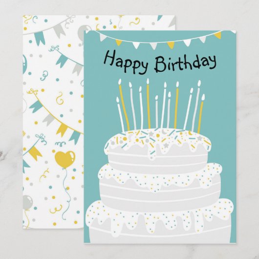 Happy Birthday Feiertagskarte (Vorne/Hinten)