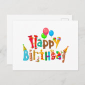 Happy Birthday Feiertagspostkarte (Vorne/Hinten)