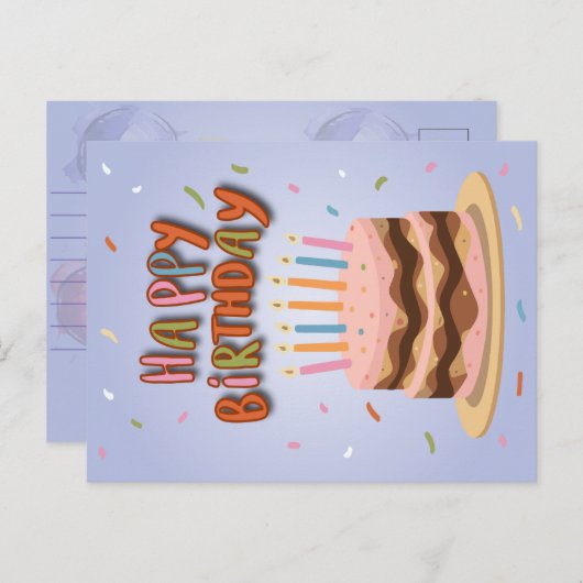 Happy Birthday Feiertagspostkarte (Vorne/Hinten)