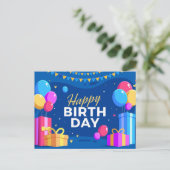 Happy Birthday Feiertagspostkarte (Stehend Vorderseite)