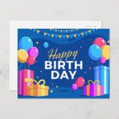 Happy Birthday Feiertagspostkarte (Vorne/Hinten)