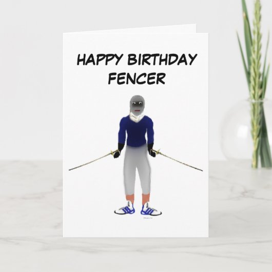 Happy Birthday Fencing Karte (Vorderseite)