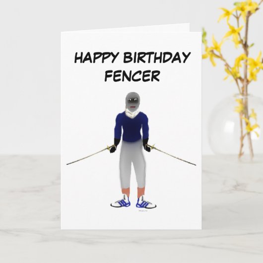 Happy Birthday Fencing Karte (Gelbe Blume)