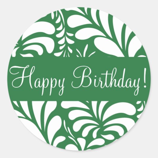 Happy Birthday Fern Flora Envelope Sticker Siegel (Vorderseite)