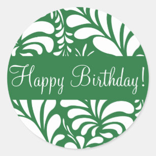 Happy Birthday Fern Flora Envelope Sticker Siegel