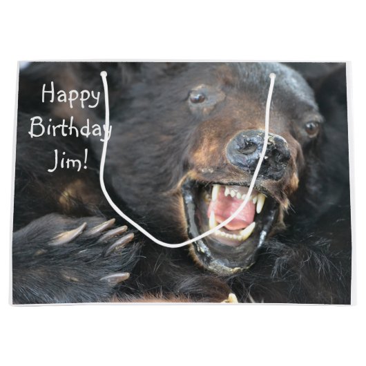 Happy Birthday Ferocious Bär Große Geschenktüte (Vorderseite)
