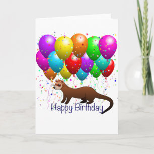Happy Birthday Ferret Card Karte
