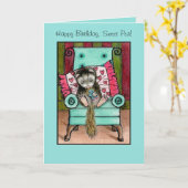 Happy Birthday Ferret Card Karte (Gelbe Blume)