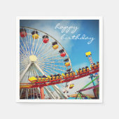 Happy Birthday Ferris Roller Untersetzer Paper Serviette (Vorderseite)