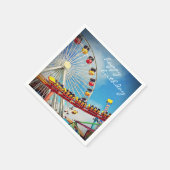 Happy Birthday Ferris Roller Untersetzer Paper Serviette (Ecke)