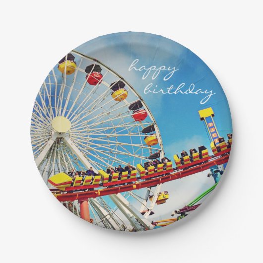 Happy Birthday Ferris Wheel Roller Untersetzer Fot Pappteller (Vorderseite)