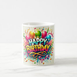 Happy Birthday Festive Balloon Celebration Kaffeetasse