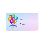 Happy Birthday Festive Balloons Multiple Colors Adressaufkleber (Vorne)